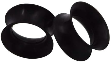 Bishilin Ohr Plugs 4-25MM Silikon, Ohrringe Tunnel Damen Herren Schwarz Weiß, Ohr Expander Set Piercing Jewellery