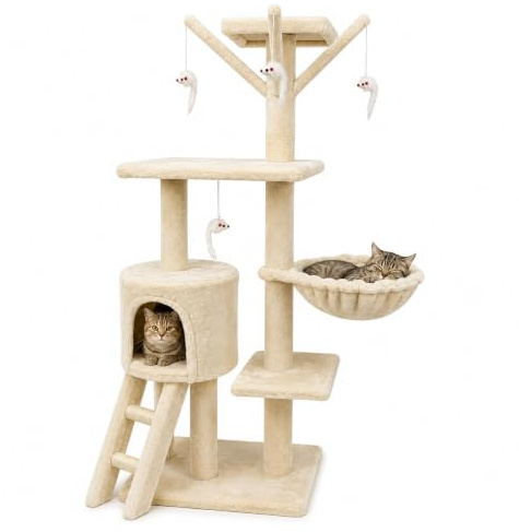 138cm Cat Tree Tower with Scratch Posts, Condo, Climbing Activity Centre