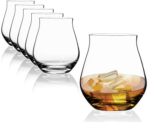 Set bicchieri grappa - Bicchieri da grappa con stelo da 140 ml - Bicchierini amaro trasparenti ed eleganti - Set 6 bicchieri grappa particolari