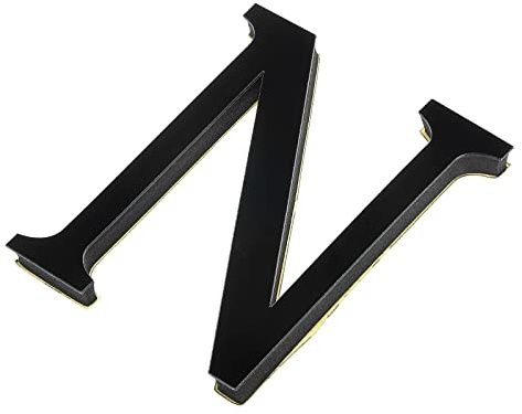 PATIKIL 3D Acryl Buchstaben Spiegel Wandaufkleber Schrift N Selbstklebend Hause Deko Schrift Schild Kunst Aufkleber Abziehbild für DIY Hause Dekoration Schwarz