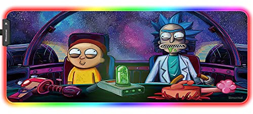 Bimormat XXLGaming RGB-Mauspad, LED-Anime-Mauspad, 800x300x3 mm, 10 Lichtmodi, erweitertes Mauspad, Schreibtischmatte für Gaming, Arbeiten und Studium (80x30 RGB-Laufwerk)
