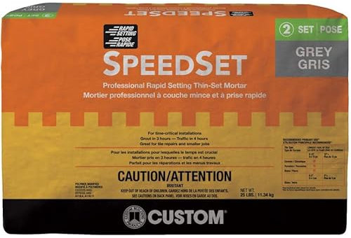 SpeedSet - Mortero para azulejos (fijación rápida, 25 libras), color gris