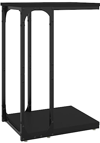 vidaXL Beistelltisch, Tisch mit viel Stauraum, Couchtisch für Wohnzimmer Flur, Sofatisch Flurtisch Telefontisch, Schwarz Holzwerkstoff