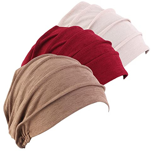 LSGGTIM 3PCS Turban Damen Chemo Kopfbedeckung, Krebs Mützen Kopftuch Damen Bandana Beanie Hut Baumwolle Chemo Hüte Slouchy Turban Schlafmütze Krebshüte Kopfbedeckung für Frauen Krebs Haarausfall