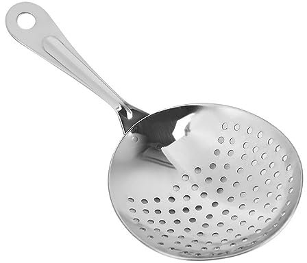 hobbyme Julep Colador de barra de acero inoxidable 304 Colador de cóctel Cuchara Bar Sprung Coctelera de drenaje rápido Julep Colador Bar Lixiviación