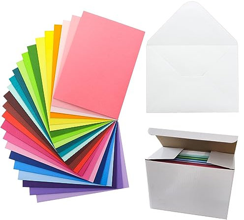 48 Bunt papier Briefumschläge Karten Set DIN B6/5x7 inch mit Umschläge Blanko Falt-Karten Klappkarten für Hochzeit Geschenk Grußkarten Einladung