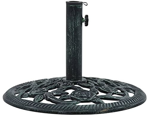 ZEYUAN Socle de Parasol Vert 9 kg 40 cm Fonte,Pied De Parasol,Pied De Parasol Lourd,Pied De Parasol sur roulettes