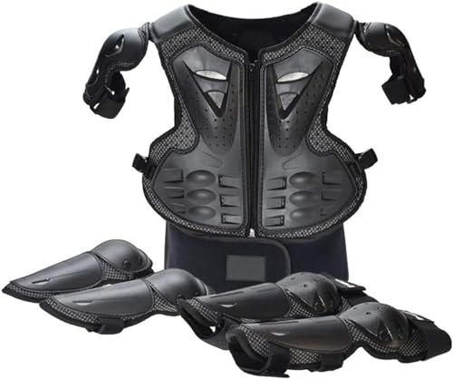 Kcolic Giubbotti Antiproiettile per Motociclisti per Bambini, Dispositivi di Protezione, Protezioni per Torace E Schiena, Protezioni per Spalle, Braccia, Gomiti, Ginocchiere per Motocross