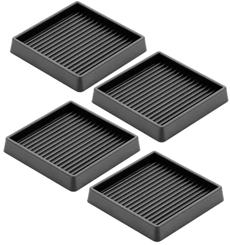 Glarks Black 4Pcs 2 x 2in Square Shape Non Slip Furniture Pads Rubber Anti Skid Caster Cups, Leg Coasters Couch, Chair, Feet, and Bed Stoppers Anti-Sliding Floor Protectors for Furniture