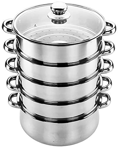 JKJZSALJ Pentola A Vapore/Pentola Calda/Pentola per Zuppa Doppio Fondo in Acciaio Inossidabile Addensato Panini al Vapore Commerciali Super Grande Vaporiera A Gas