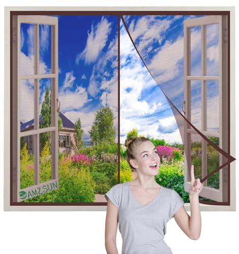Fly Screens for Doors Balcony Insect Privacy Door Screen Brown 180x155cm Fly Door Screen for Cellar Kitchen Living Room French Door,Keeps Mosquitoes Insects Out