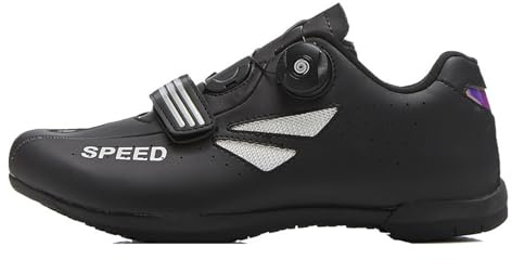 Hixingo Zapatilla de Ciclismo Hombre Mujere Zapatos Bicicleta de MTB Carretera, Exterior Compatibles Unisex Montaña Zapatillas de Ciclismo con Suela de Goma Negro 47 EU