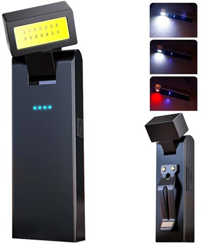 Work Taschenlampe, LED Arbeitsleuchte Taschenlampe mit 3300 Lumen, Aufladbare Werkstattlampe, Handlampe mit Schwenkfunktion und Magnetfuß, Inspektionsleuchte für Camping, Werkstatt, Autoreparatur