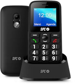 SPC Fortune 2 4G – 4G mobiltelefon för seniorer, SOS-knapp, mycket hög ringklocka (102 dB), fjärrinställningar, stora knappar, smart dörrklocka och aviseringar, utan laddare, svart