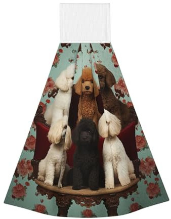 QMNKLET Hängendes Küchentuch, weiche Korallen-Samt-Handtücher, Waschlappen, super saugfähig, zum Binden von Pudeln, Hunden, für Badezimmer, Küche, Reinigung, Geschirrtücher