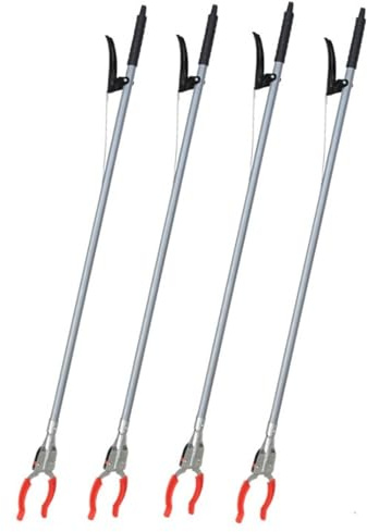 4 pinzas extra largas para basura, ayuda de agarre de 92 cm, pinzas de basura de metal para personas mayores, práctico colector de basura, agarrador de mano, brazo de agarre, pinzas de recogida de