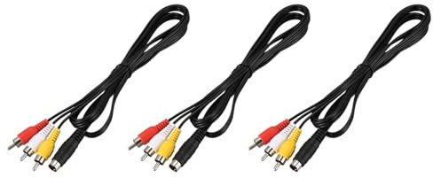 Dxoniislh 3pièces 1.5M 4.9 Pied 3 Male A 4 Broches S-Video Cable de Conversion pour PC pour Ordinateur Portable