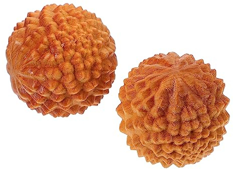 Vaguelly 2pcs Thuja Fitness Ball Wooden Hand Exercise Balls Durian-Shaped Massage for Hand Training and Leisure for Home Office Use