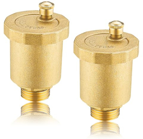 2 valvole di sfiato in ottone da 3/4 pollici, valvola di sfiato automatico con foro di sfiato, filettatura esterna da 3/4, valvola di sfiato DN20, per serbatoio dell'acqua