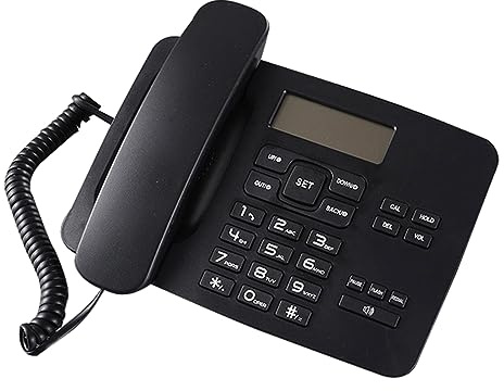 Teléfono con cable con pantalla, teléfono fijo con botón grande, teléfonos fijos con identificación de llamadas, teléfono estándar, contestador automático con cable