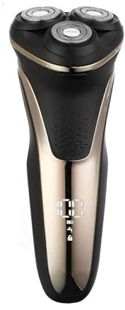 SHRGOMPIT Rasoir électrique for Hommes, étanche, Humide et Sec, sans Fil, Rechargeable, Rotatif, avec Tondeuse rétractable(Gold)