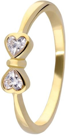 GLIZZ Damenring mit Schleife Gold 333 / 8K GL8556 | traumhaftes Schmuckstück für Frauen, zauberhaftes Accessoire