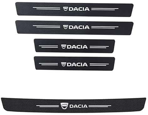 QMMMNH 5Pcs Car Door Sill Protectors Strips,for Dacia Duster 2 3 2018-2024 2025 Non-Slip Anti Scratch Scuff Carbon Fiber Car Kick Plates,Styling Accessories,A
