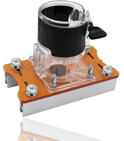 Plunge Router Base Plate, Universal 65mm Trim Router Base, 2-in-1 Woodworking Slotting Bracket with Transparent Cover