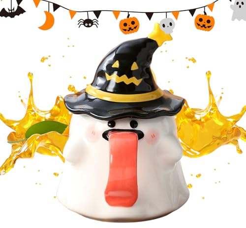 Taza Café Halloween Taza Cerámica Divertida Y Mona Con Tapa 450 ml