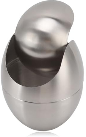 HERCHR Pattumiera da tavolo, cestino per rifiuti da appoggio da 14,2 cm/5,6 pollici di diametro in acciaio inossidabile a forma di Mini cestino da tavolo con coperchio basculante per