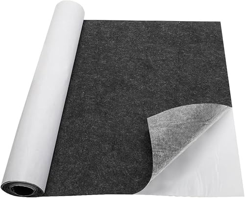 LOMUG Selbstklebender Filz Grau 3 mm, 30 × 150 cm, Filzstoff zum Kleben für Kofferraum, Camper, Möbel, Stuhlbeine, Schubladen & DIY
