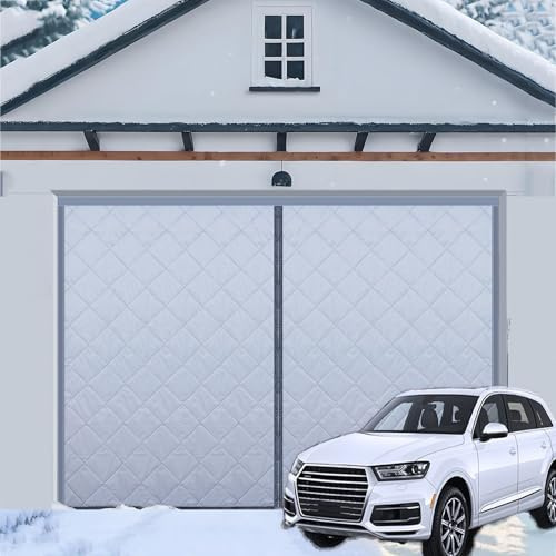 Générique Rideau De Porte De Garage Magnétique Isolant Thermique pour l'hiver, avec Fermeture Magnétique, Protection Thermique Et Résistante Aux Intempéries pour 275/300/480/244cm,Gris,244x213cm