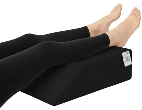 Laam linen Orthopaedic Leg Wedge Pillow with Premium Foam 60X50X15 cm Helps Blood Circulation, Reduce Back, Knee, Hip Pain Supportive Post-Surgery Recovery Leg Wedge Washable Cover (Black)