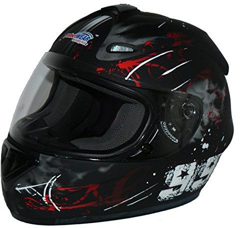 protectWEAR Motorradhelm FS-801-99R schwarz/rot-Gr.S