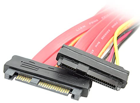 Cablecc SAS-Festplattenlaufwerk SFF-8482 SAS-Kabel, 29-polig, Stecker auf Buchse, Verlängerungskabel, 0,5 m