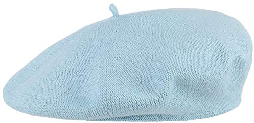 Lipodo Biskaya Baumwollbaske Damen - Baskenmütze aus 100% Baumwolle - Mütze One Size (53-58 cm) - Franzosenmütze Frühjahr/Sommer hellblau