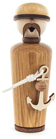 Drechslerei Kuhnert Rauchfigur / Rauchmann - Räucherfigur als Seebär - Meisterstück aus edlem Eichenholz - Höhe: 17cm - Made in Germany
