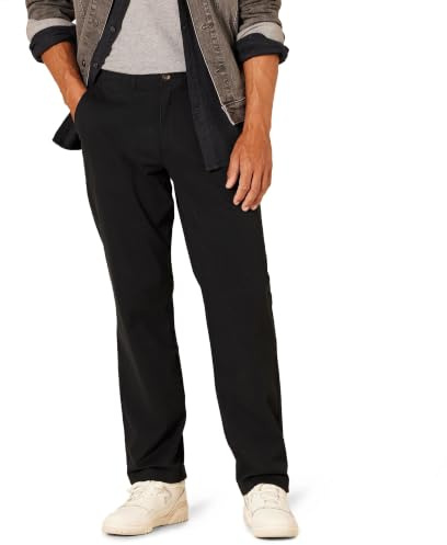 Amazon Essentials Men's Skinny-Fit Broken-in Chino Pant Pants, -Black, 40W x 28L