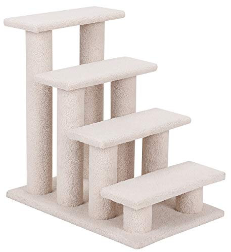 GOPLUS Tiertreppe Beige, Haustiertreppe Katzentreppe Hundetreppe Kletterbaum Katzenkratzbaum Spielbaum, Treppe für Katze (Beige)