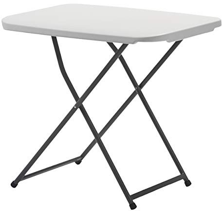 KG KITGARDEN - Mesa Plegable Auxiliar con Altura Ajustable, 50x75x56-73cm, Rectangular, Blanco