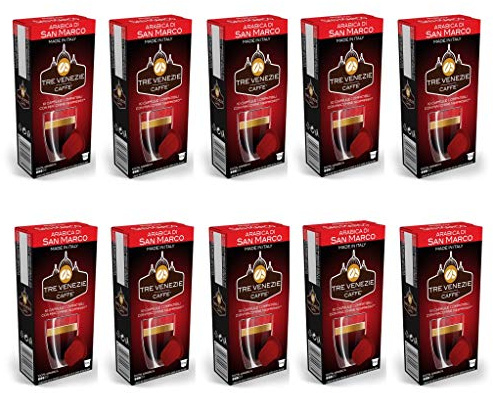 Tre Venezie 100 Nespresso Compatible Coffee Pods - Arabica Di San Marco (10 Packs)