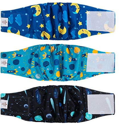 CuteBone återanvändbara hundblöjor man hundomslag XS 3-pack tvättbara valpband små DM11XS