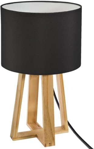 Atmosphera - Lampe Molu - bois et noir H35 cm