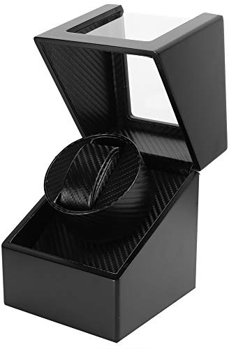 Remontoir de montre unique, remontoir de montre unique pour montres automatiques, boîte de remontoir de montre automatique 1 + 0 pour montre-bracelet/montre mécanique 100-240V (noir)(Prise UE)