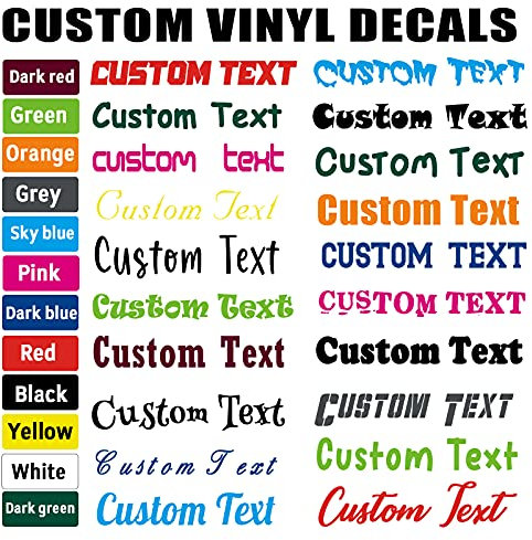 Car Stickers and Decals Personalised Vinyl Stickers Custom Car Decals Design Your Own Name,20 Fonts,12 Colors,Multi Sizes, Vinyl Name Stickers for Walls,Motorhome,Glass,Mirror,Windows,Water Bottle