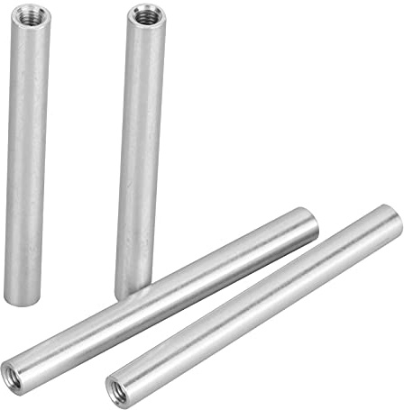 4PCs Aluminum Standoffs Round Tube Extension Support Round Sleeve Connector Rod Bar Stud Tube Nut M4 x 0.7mm Female Threads 60mm Length Robotics Accessories Round Coupling Nut