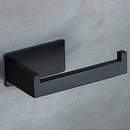 YIGII Toilettenpapierhalter ohne Bohren, Schwarz SUS 304 Edelstahl Klebehalter, L-Form Klopapierhalter für Badezimmer, Bad, Küche und Wohnmobil