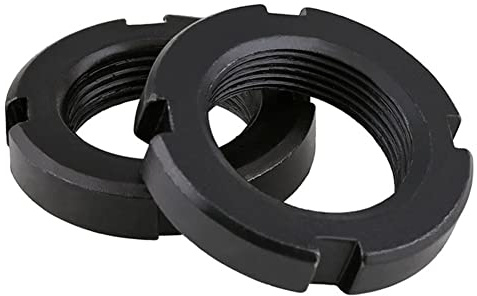 CONPHERON Muttern mit Schlitz, Vier-Schlitzmuttern, Kohlenstoffstahl, Schwarz Verzinkt, M10x1.0mm, 5 Stück