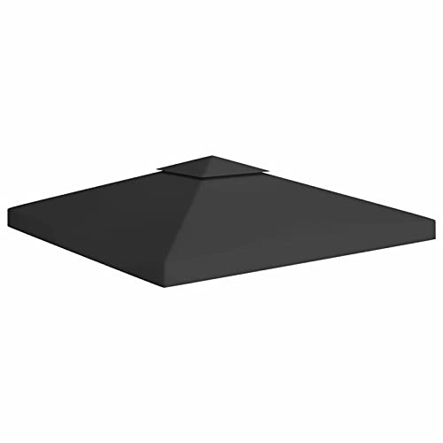 Kstyhome Bâche pour tonnelle de toit pour rideaux, couverture supérieure pour tonnelle, couverture supérieure pour tonnelle à 2 couches, 310 g/m², 3 x 3 m, noire