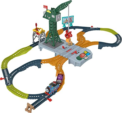 Thomas & Friends Motoriserat tågset, talande leveranssats, talande kran och batteridriven leksakståg med låtar och ljud